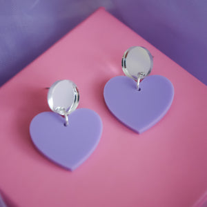 Single Heart Earrings (Lilac)
