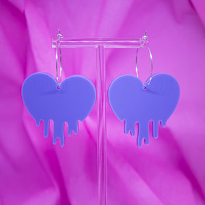 Purple Melting Heart Earrings