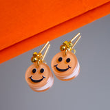Orange Smiley Face Earrings