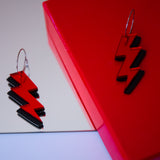 Red  80's Lighting Earrings