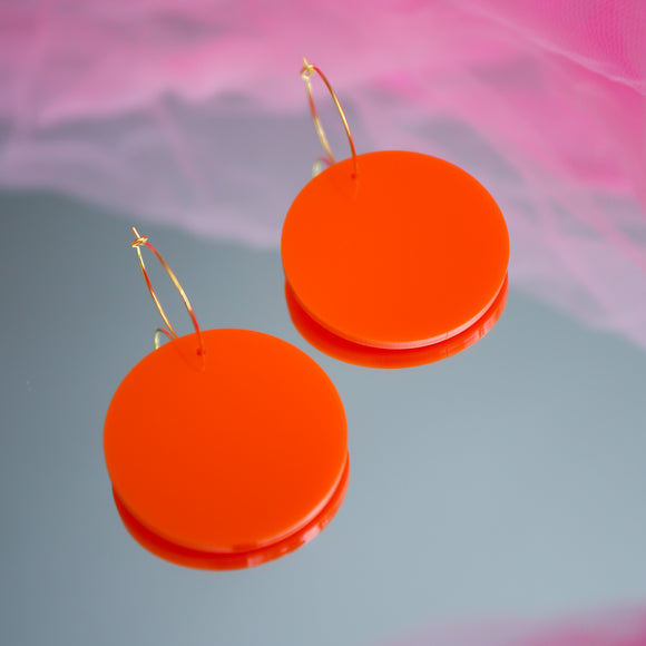 Orange Mini Round Hoops