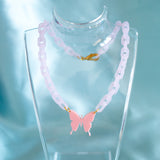 Dreamy Pink Butterfly Necklace
